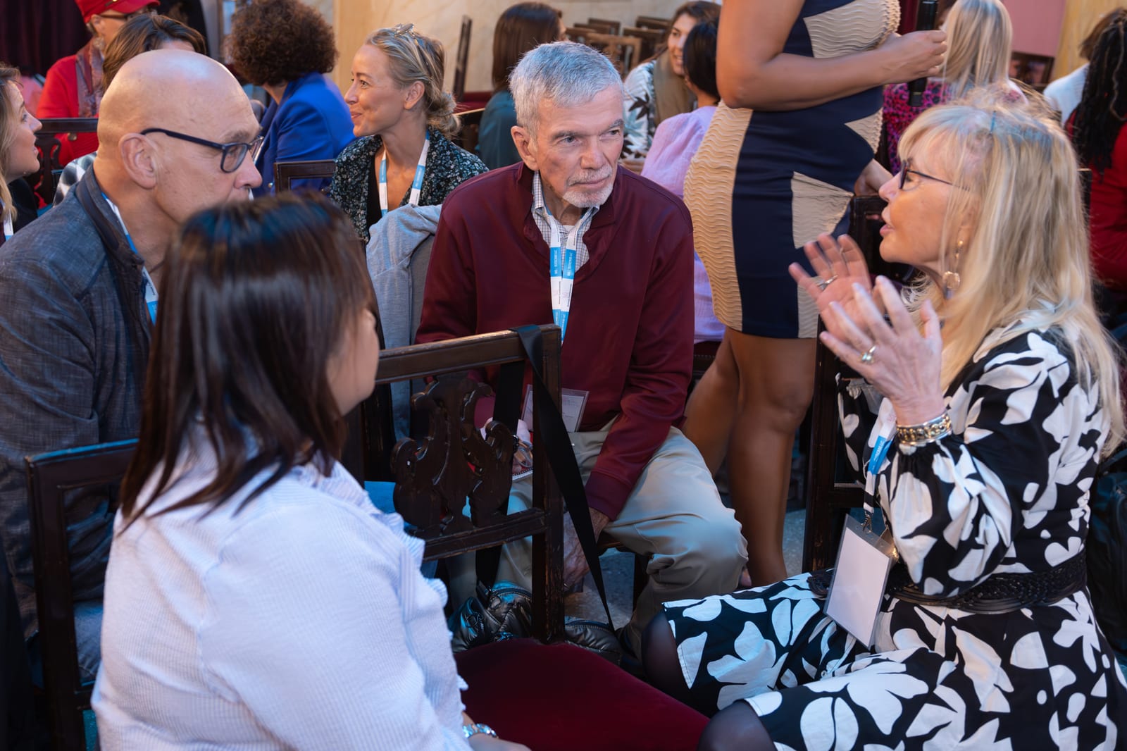 Paul Thornton listening during a group discussion at a conference